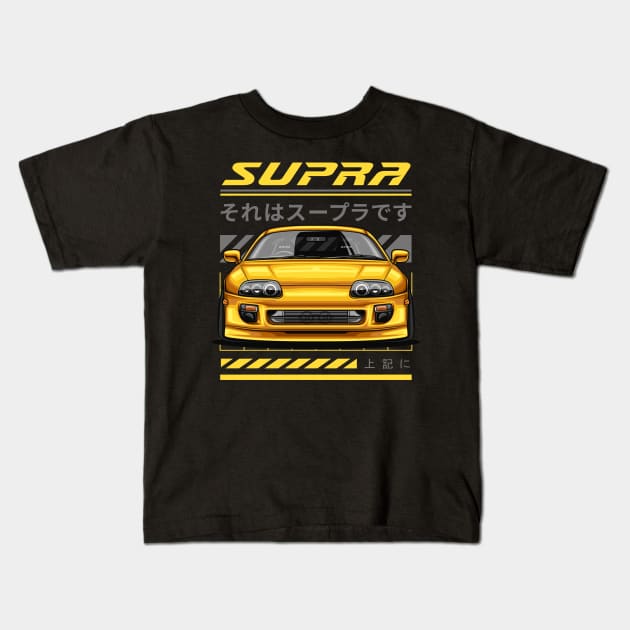 Supra MK4 JDM Legends (yellow canary) Kids T-Shirt by Jiooji Project